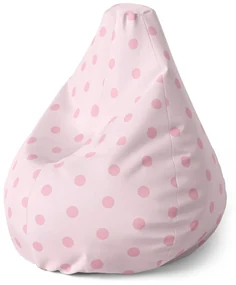 Sablio Sedací vak Pear Ružové bodky - 140 x 100 x 25 cm