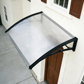Hliníkový vchodový prístrešok BestBerg BBDA-8015D / 150 × 80 cm / strieborná/čierna