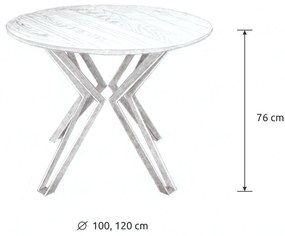 Wooded Jídelní stůl Atlanta z masivu DUB Průměr stolu: 100 cm +0 Kč, Barva kovu: Černá