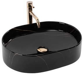Rea Nadia, umývadlo na dosku 500x380x120 mm, imitácia kameňa - Black Stone, REA-U9240