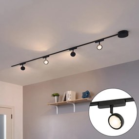 Moderný koľajnicový systém s 4 čiernymi bodovými svetlami 1-fázový - Magnetic Lance