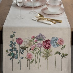 GOBELÍNOVÝ BEHÚŇ NA STÔL NATUR 50X110 CM KVETY