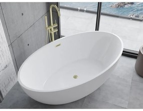 Mexen Nike, voľne stojaca vaňa 175 x 100 cm, biela, zlatý matný prepad, 54071751000-55