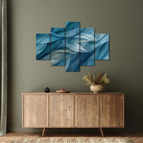 Obraz - Modrobiele vlnky (150x105 cm)