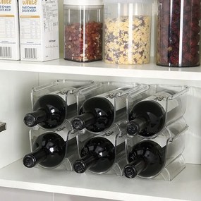 Stojan na fľaše, na víno, transparentný, do chladničky BINS