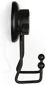 Čierny samodržiaci nástenný dvojitý háčik Compactor Bestlock Black
