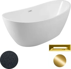 Besco Akrylátová voľne stojaca vaňa Ayla Glam G 170x80 BESCO-Typ výpuste: Click-Clack s prepadom, chróm, BESCO-Rozmery: 170x80, BESCO-Farba: Biela/gr…