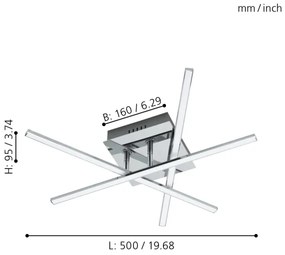 Eglo 95567 - LED stropné svietidlo LASANA 1 LED/13,2W/230V