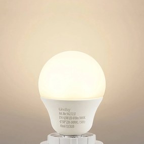 Lindby LED žiarovka E14 G45 4,5W 3000K opálová 2ks