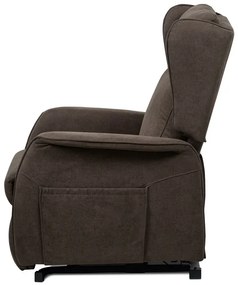 Autronic BONTEC Polohovacie kreslo, elektrické káblové ovládanie, hnedá, látka, TV-1190 BR2 Farba: Hnedá