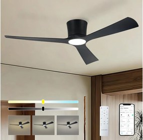 ZEVENTI - LED stropný ventilátor AUREX LED/24W/230V Wi-Fi Tuya čierna + diaľkový ovládač