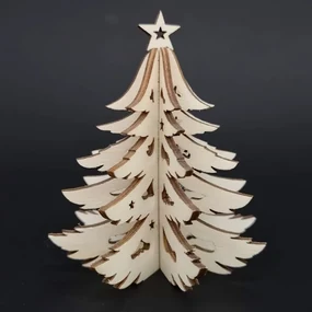 AMADEA Drevený 3D stromček, výška 9 cm