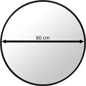 Dekorstudio Okrúhle zrkadlo s čiernym kovovým rámom 80 cm
