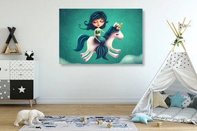 Obraz malá morská panna s jednorožcom