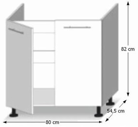 Dolná kuchynská skrinka D80 ZL Lilouse. Vlastná spoľahlivá doprava až k Vám domov. 1014727