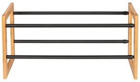 Kovový teleskopický stojan na topánky v čierno-prírodnej farbe Ecori – Wenko