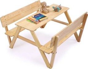 Detský piknikový stôl, prírodný