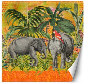 Gario Fototapeta Oranžové abstraktné zvieratá slony - Andrea Haase Materiál: Vliesová, Rozmery: 100 x 100 cm