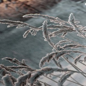 Obraz - Zamrznutá lúka (s hodinami) (90x30 cm)
