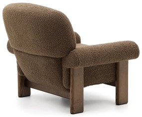 Hnedé kreslo z textílie buklé Nema – Kave Home