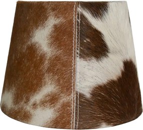 Tienidlo na lampu z hovädzej kože - hnedo biela - 15 * 20 * h 15cm