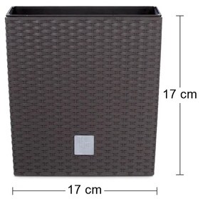 Plastový kvetináč DRTS170L 17 cm - hnedá