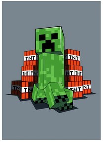 DETSKÁ FLEECOVÁ DEKA MINECRAFT CREEPER 100X150 CM VZOROVANÁ