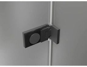 Mexen Lunar-F L, 1-krídlový sprchový kút so skladacími dverami, pravý, 70 x 70 cm, 8mm číre sklo, grafitový profil, 836L-070-070-95-00-P