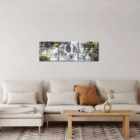 Obraz - Vodopád (s hodinami) (90x30 cm)