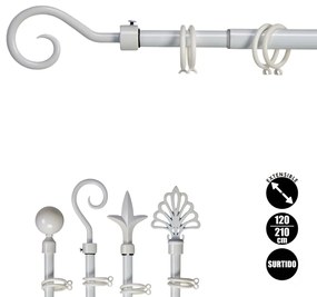 Biela kovová garniža VALANCE LOOP 120-210 cm