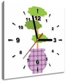 Gario Obraz s hodinami Stromček vo váze Rozmery: 30 x 30 cm