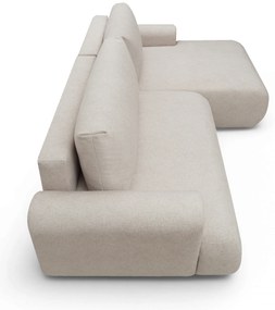 Rozkladacia rohová sedacia súprava Lotulis Mini pravá - krémová pletenina Blur 01