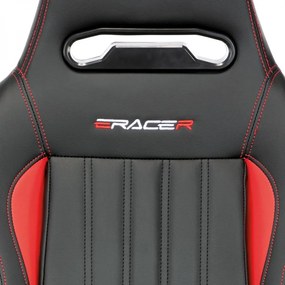 Autronic -  Herné kreslo E-RACER KA-F06 RED, poťah červená a čierna ekokoža