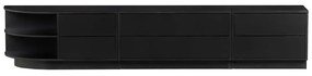Čierny modulárny TV stolík z borovicového dreva 78x40 cm Finca – WOOOD