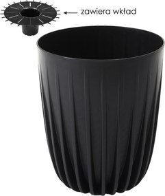 Kvetináč MIRA 300 mm ECO RECYCLED – čierny *9158*