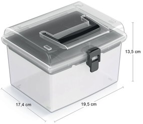 Plastový úložný box NUF2HT - priehľadná / čierna