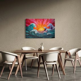 Obraz - Mozaika vĺn (90x60 cm)
