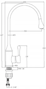 Invena Pingo, stojanková drezová batéria, čierna-chrómová, BZ-55-L08-L