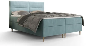Manželská posteľ  Boxspring 180 cm Saruta (sivomodrá) (s matracom a úložným priestorom). Akcia -21%. Vlastná spoľahlivá doprava až k Vám domov. 1047366