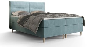 Manželská posteľ Boxspring 180 cm Saruta (sivomodrá) (s matracom a úložným priestorom). Vlastná spoľahlivá doprava až k Vám domov. 1056355
