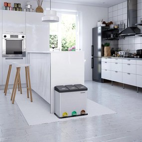 Odpadkový kôš 3 x 8 l strieborný