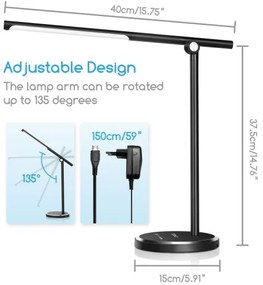 Aigostar - LED Stmievateľná dotyková stolná lampa LED/8W/230V 3000-6000K čierna
