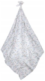 BabiM Mušelínová zavinovacia plienka 120x120 Comfort Design Farba: biela-kvety