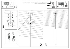 Čierne závesné svietidlo Sollux Fideus Single