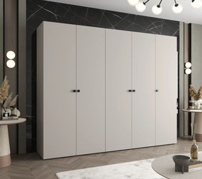 Šatníková skriňa 250 cm Parna 1 (kašmír + čierna). Akcia -20%. Vlastná spoľahlivá doprava až k Vám domov. 1125896