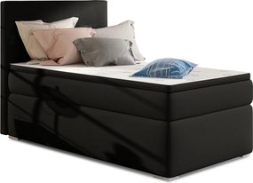Čalúnená jednolôžková posteľ s úložným priestorom Rodrigo 90 L - čierna (Soft 11)