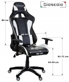 Sammer Najlacnejšie herné stoličky v čierno bielej farbe GSA042