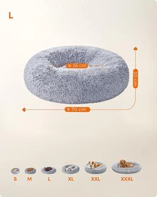 Plyšový pelech Fluffys L sivý