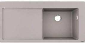 HANSGROHE S514-F450 SilicaTec granitový drez s odkvapávacou plochou, pravý, montáž na pracovnú dosku, 1050 x 510 mm, betónová šedá, 43314380