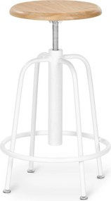 Barová stolička s nastaviteľnou výškou, biela